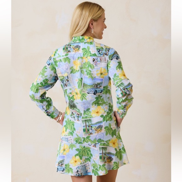 Tommy Bahama x Disney Coastalina 100% Linen Postcard to Paradise Dress size M - Picture 3 of 13